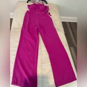 Aidan Mattox Strapless Pink Jumpsuit